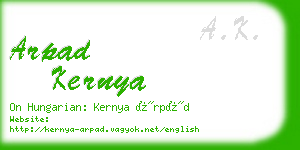 arpad kernya business card